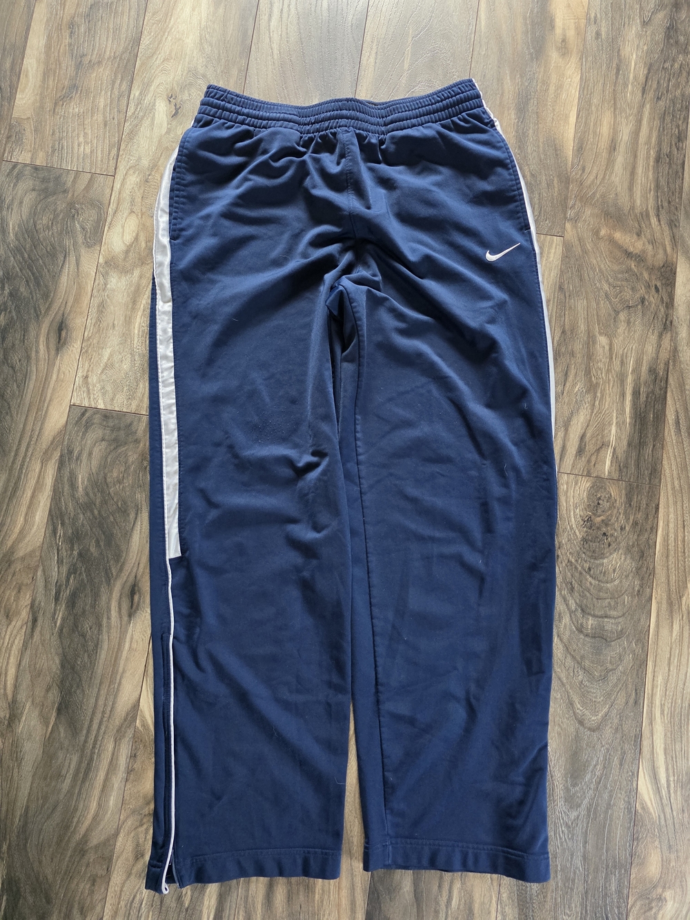 Nike Navy Track Pants with White Side Stripe